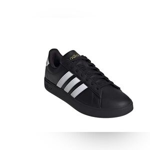 Adidas Men’s Grand Court 2.0 Black and Gold Sneakers